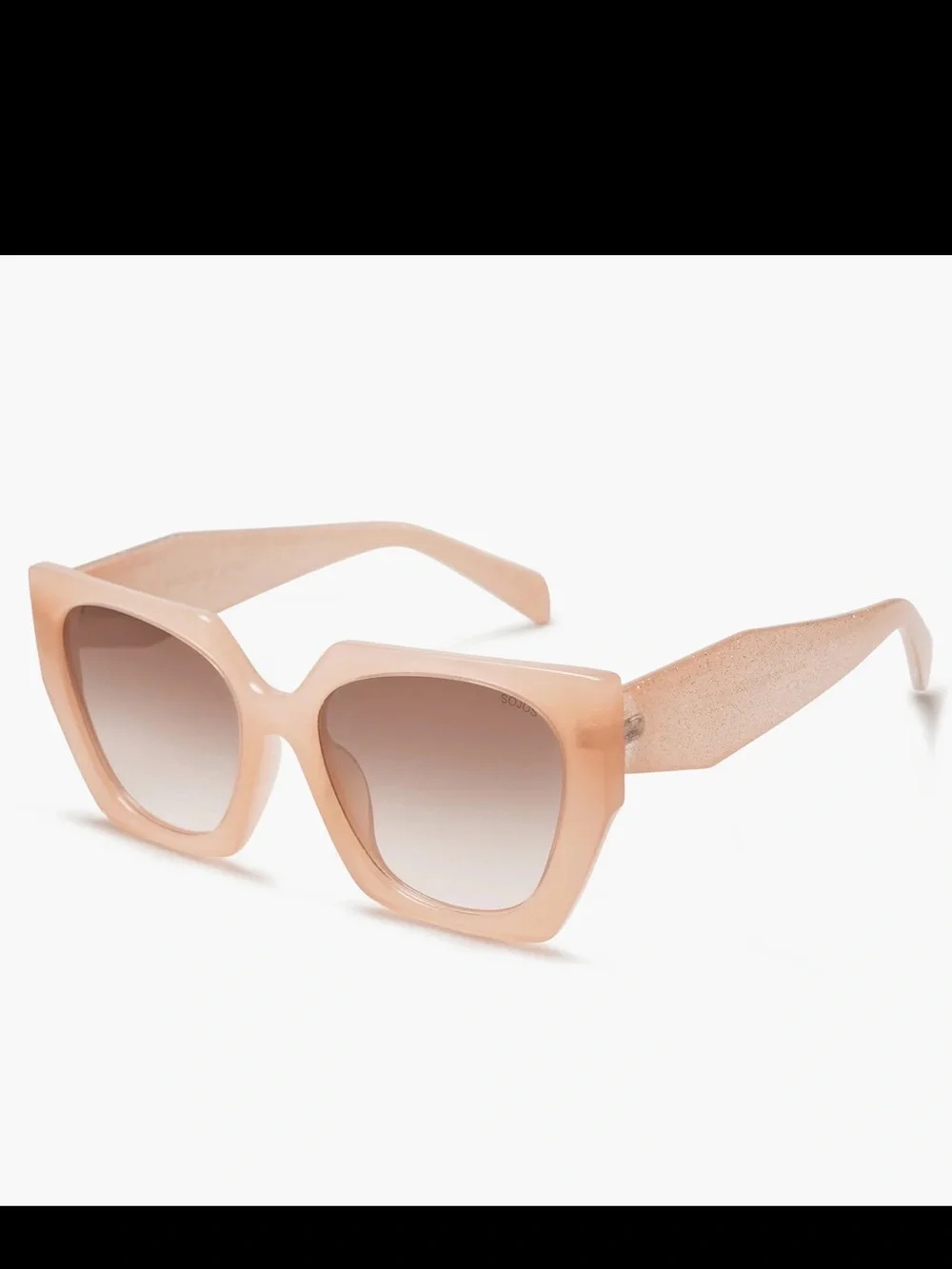 SOJOS Oversized Polarized Square Women's Sunglasses in Peachy Nude